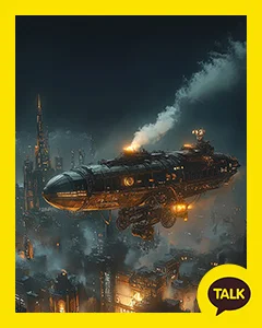 A Airship Over European City Building 카카오톡 테마 카톡테마 무료 다운로드