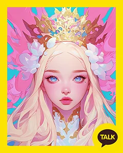 A Blonde Girl With Golden Crown 카카오톡 테마 카톡테마 무료 다운로드