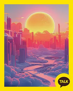 A City In The Pink Sunset 카카오톡 테마 카톡테마 무료 다운로드