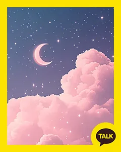 A Crescent Moon Over Pink Clouds 카카오톡 테마 카톡테마 무료 다운로드