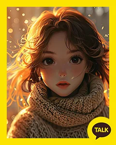 A Girl In A Brown Knit 카카오톡 테마 카톡테마 무료 다운로드