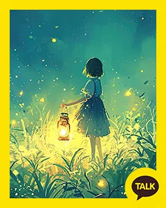 A Girl In The Shining Firefly Forest 카카오톡 테마 카톡테마 무료 다운로드