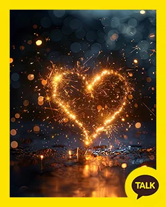 A Heart Of Shining Yellow Flame 카카오톡 테마 카톡테마 무료 다운로드