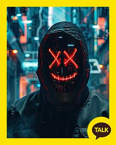A Man In A Black Mask In A Back Alley 카카오톡 테마 카톡테마 무료 다운로드