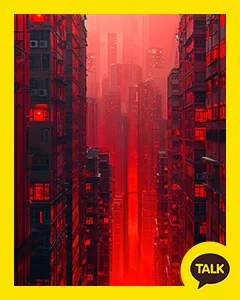 City Buildings Stained Blood Red 카카오톡 테마 카톡테마 무료 다운로드