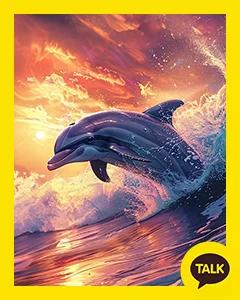 Dolphin Under The Violet Milky Way 카카오톡 테마 카톡테마 무료 다운로드