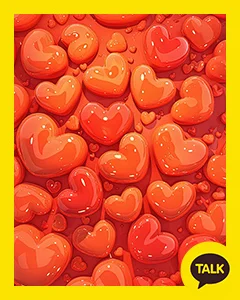 Drops Of Red Hearts 카카오톡 테마 카톡테마 무료 다운로드
