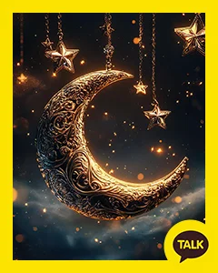 Moon And Stars Hanging In The Sky 카카오톡 테마 카톡테마 무료 다운로드