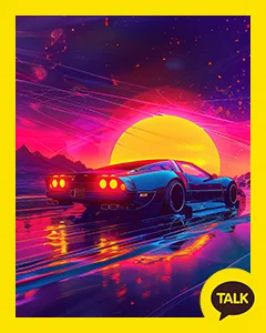 Racing On A Full Moon Night 카카오톡 테마 카톡테마 무료 다운로드
