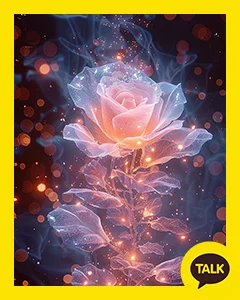 Red Lights Around Transparent Roses 카카오톡 테마 카톡테마 무료 다운로드