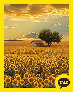 Sunflower Field In Late Afternoon 카카오톡 테마 카톡테마 무료 다운로드