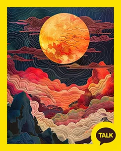 The Blue Mountains Under The Red Sunset 카카오톡 테마 카톡테마 무료 다운로드