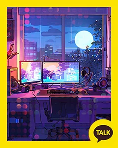 The Window Of The Purple Moonlight 카카오톡 테마 카톡테마 무료 다운로드