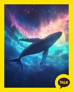 Whale Swimming In The Galactic Ocean 카카오톡 테마 카톡테마 무료 다운로드